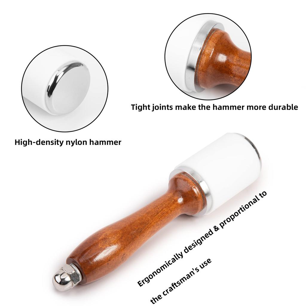WUTA Professional Leather Carving Leather Craft Leather Nylon Head Handmade DIY Leather Tools Hammer, Mallet, Molle, Hammer,