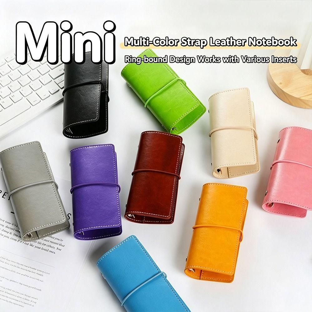 Portable Refillable Pocket Notebook PU Leather Notebook Soft Cover Metal Ring Binder Daily Notes