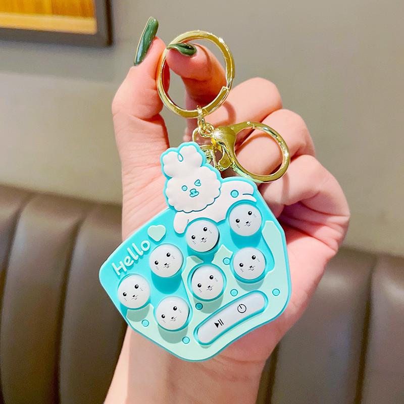 Cute Acrylic Rabbit Whack-a-mole Keychain Fun Mini Game Stress Reliever
