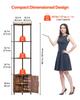 VEVOR 5 Tier Corner Shelf, Tall Corner Stand with LED Light and Doors, Wall Shelves Tower Storage Organizer, Metal Frame & Wooden Shelves