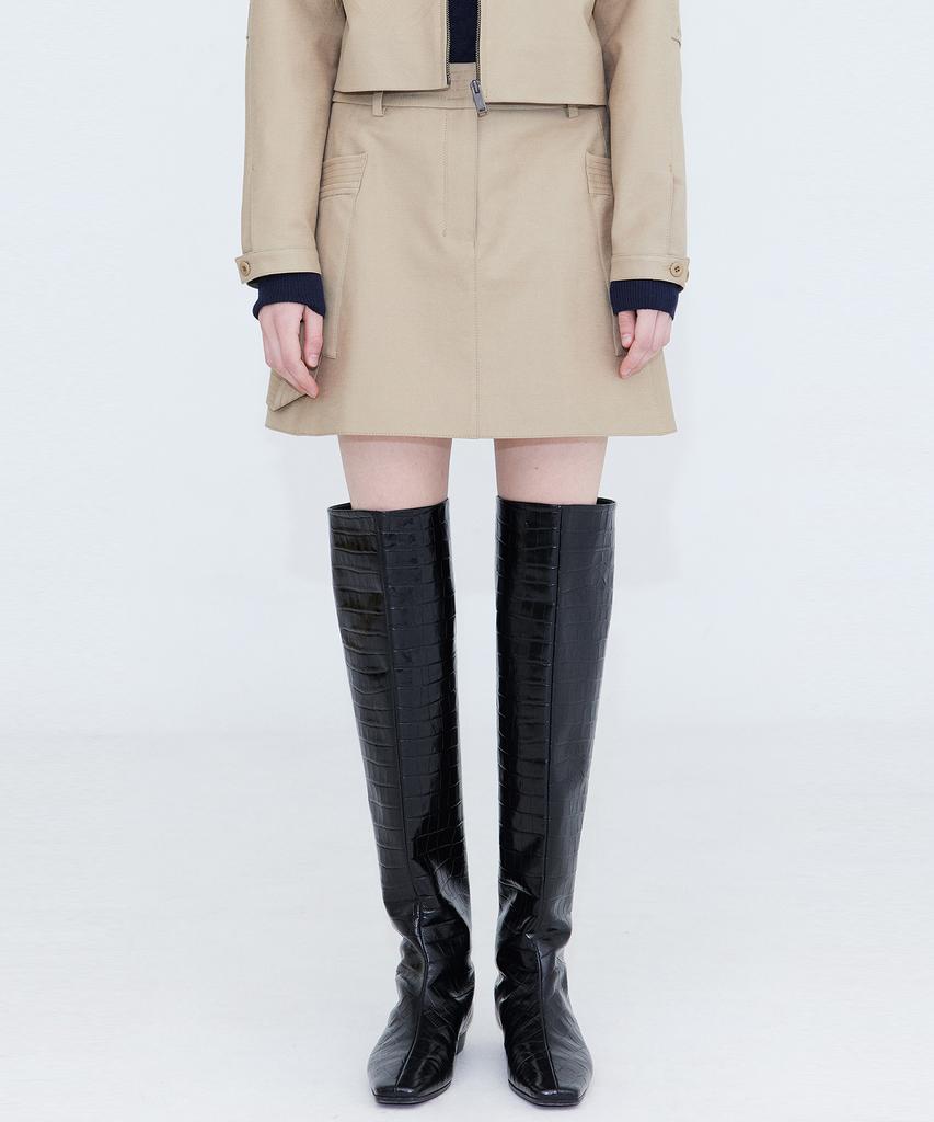 Bundercammer Cotton Cargo Mini Skirt_Beige