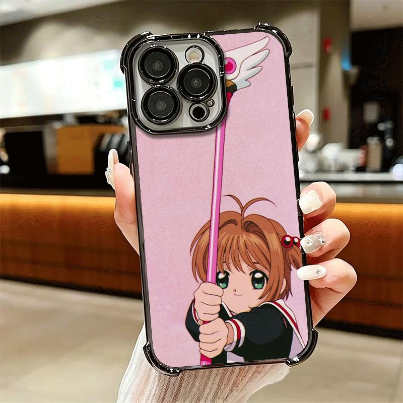 CardCaptor Sakura Anime Soft Phone Case For iPhone 15 16 17 Air 14 Pro Max 16E Plus 13 12 Mini Plating Anti-Fall Fundas