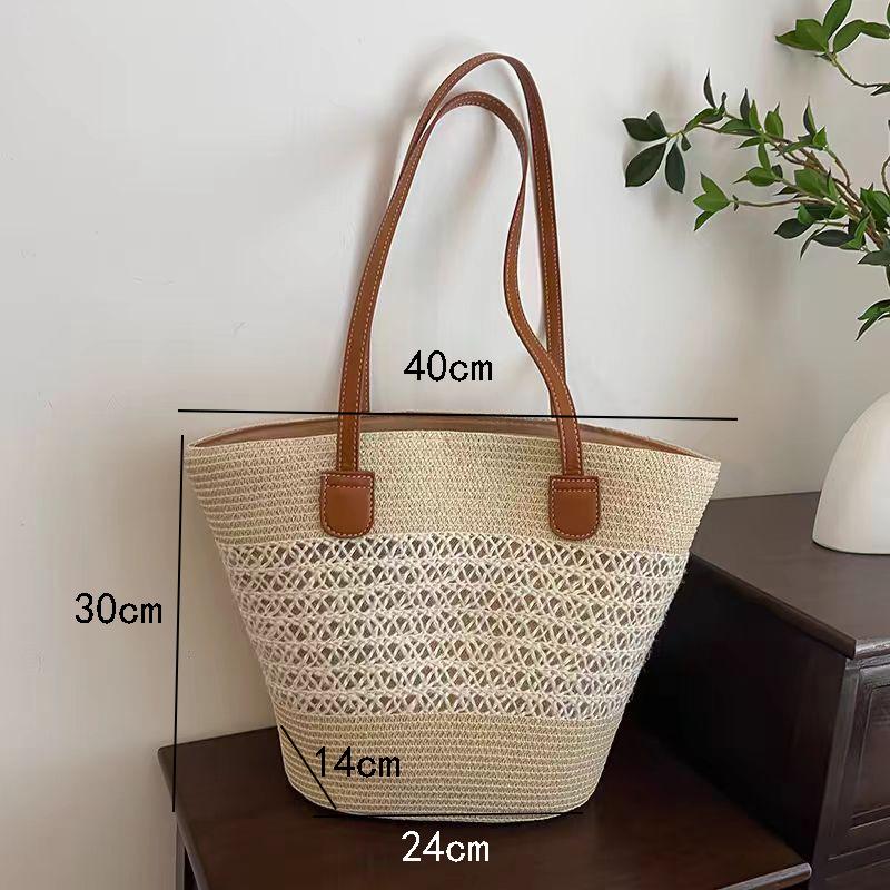 2025 New Woven Straw Tote Bag for Women,Beach Vacation Shoulder Bag,Fashion Commuter Purse for Summer
