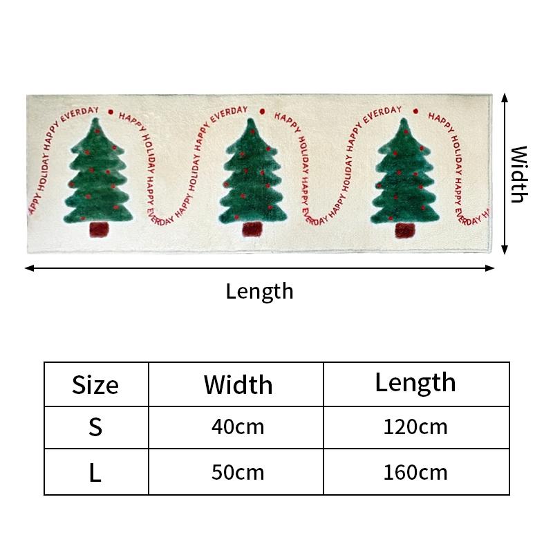 Xmas Faux Cashmere Kitchen Carpet Christmas Tree Bedside Rugs Anti Slip Door Bath Mat Gingerbread Man Floor Mat Navidad Decor