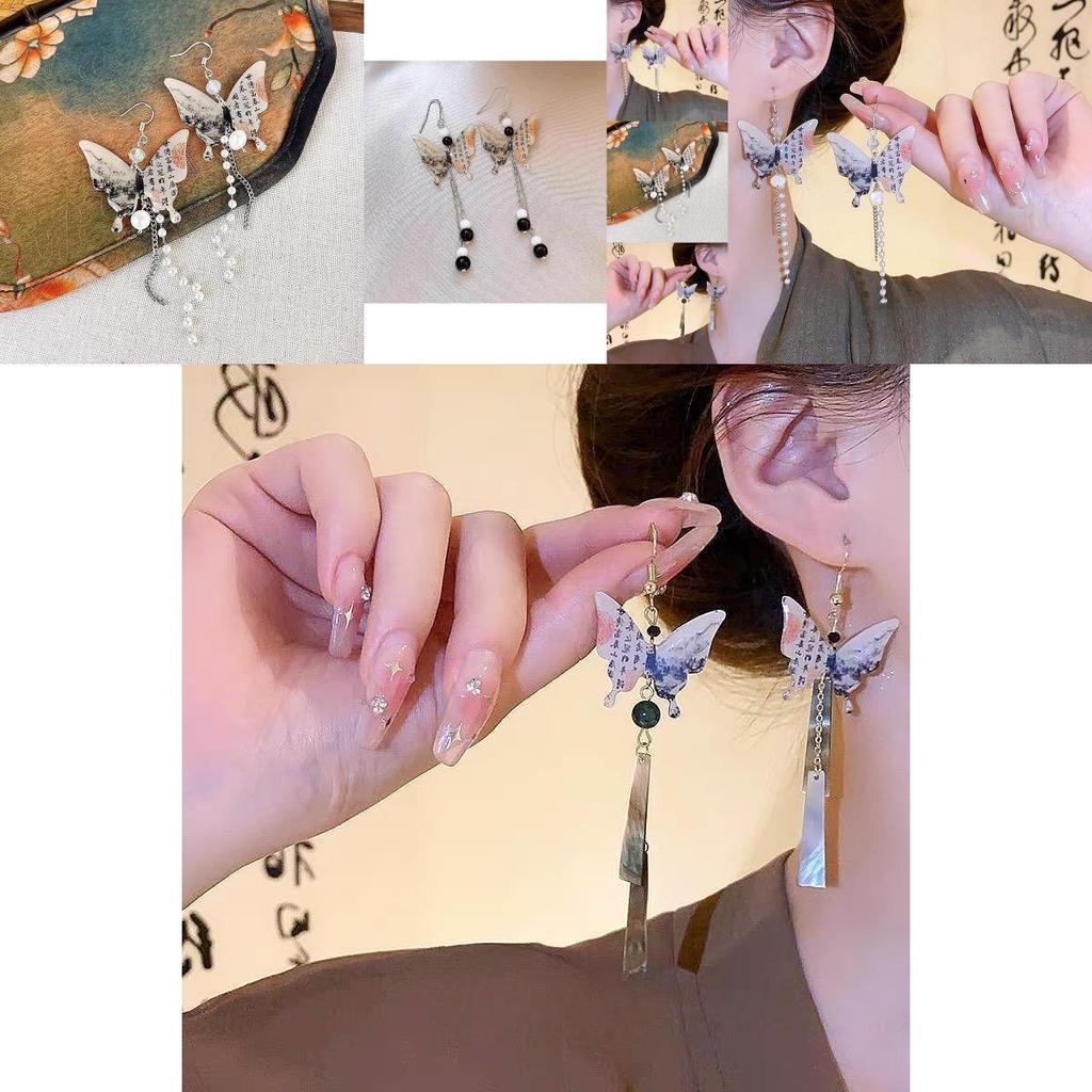 Trendy New Chinese Style Earrings Alloy Material Unique Design Silver Color