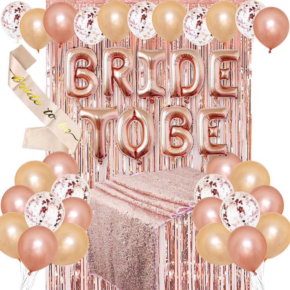 Bride To Be Balloon Set, Bachelorette Party Decor Arrangement Bridal Veil Shoulder Strap Balloon Arrangement