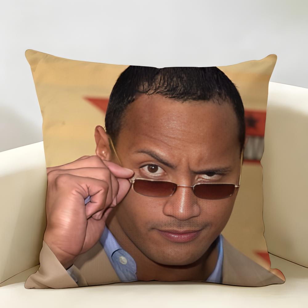 The RRock DDwayne Cushion Cover Natural Linen Organic Fabric DoubleSided Printing Room Sofa Decor Pillow Case