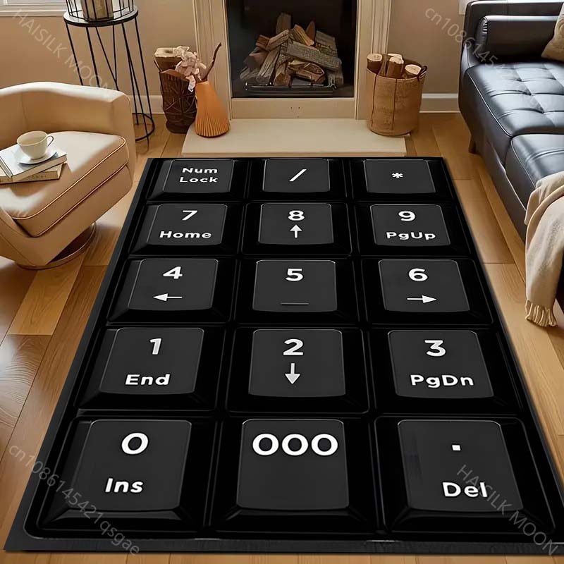 Funny Keyboard Numbers Printed Carpet for Bedroom Living Room Bedside Sofa Floor Mat Modern Home Decor Area Rug Large Size