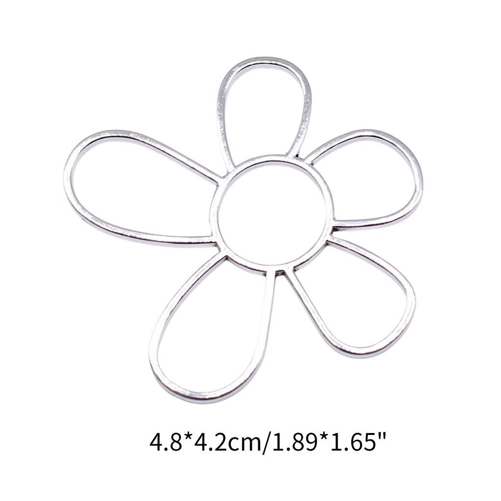 Silver/Gold Hollow Flower Pendant Charms Jewelry Making Supply Flower Connector