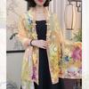 Xin Sai Qi Chinese Frog Button Cutout Shawl Fashionable Silk Scarf for Travel and Photography