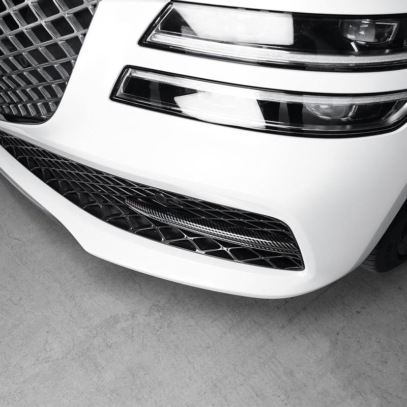 Carbon Fiber Front Fog Light Lamp Decoration Cover Trim For Genesis G80 RG3 -2024 Accessories
