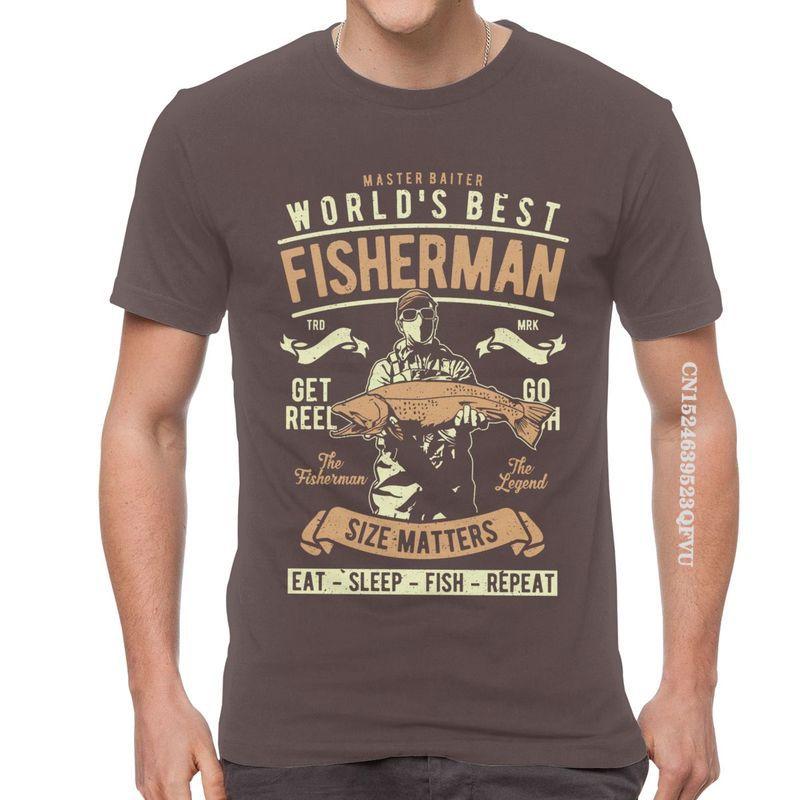 

2024 Worlds Best Fisherman Eat Sleep Fish Repeat Tshirt Men Novelty Tee Tops Cotton Oversized T Shirts Fishing TShirt S