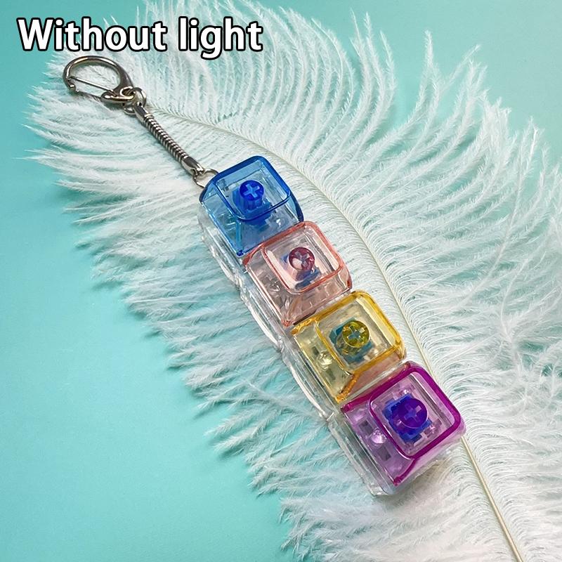 

Colored Decompression Buttons 4-Key Pinchable Mechanical Keyboard Stress Relief Buttons Keychain Toy Pendant L