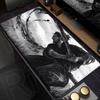 Samurai Warrior black and white drawing MousePad Gamer Computer PC Accessories Keyboard Table Mouse pad Company Gaming Desk Mats