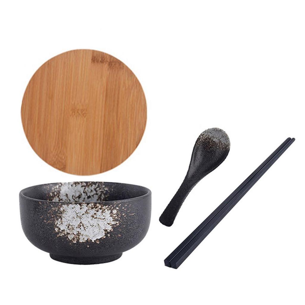 Ceramic Ramen Bowl Set Reusable Kitchen Bowl Japanese-Style Large Bowl Salad Bowl Cereal Bowl Picnic Bowl Instant Noodle Bowl for Soups Porridge