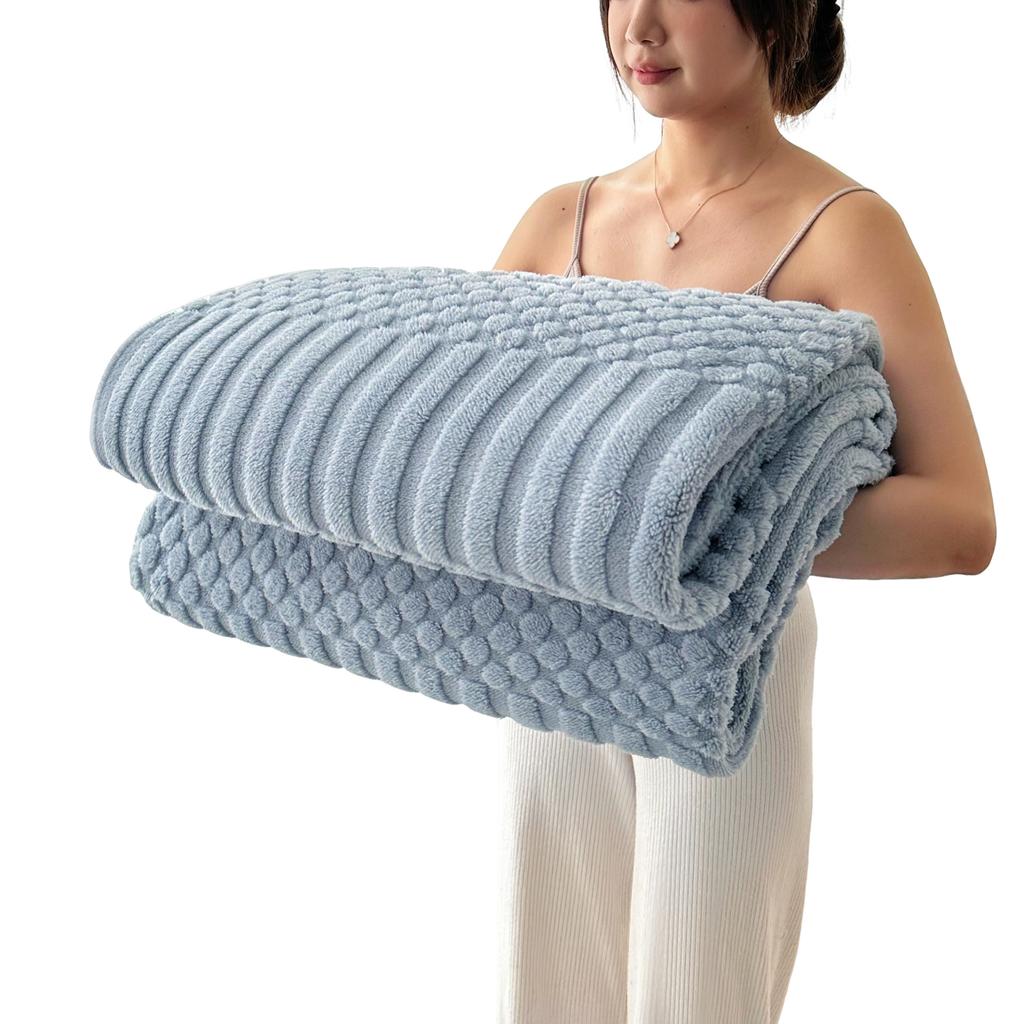 Affordable Luxury Solid-Color Double-Sided Fleece Blanket, Thickened Air-Conditioning Blanket, Nap Blanket, Sofa Throw