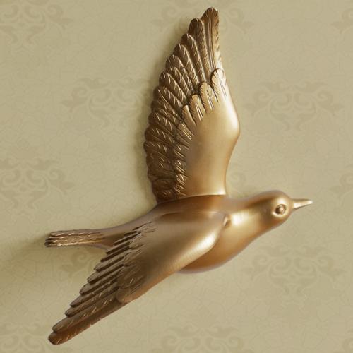 3D Resin Bird Wall Decor, No-Drill Hanging Decorative Birds for Home Wall Art