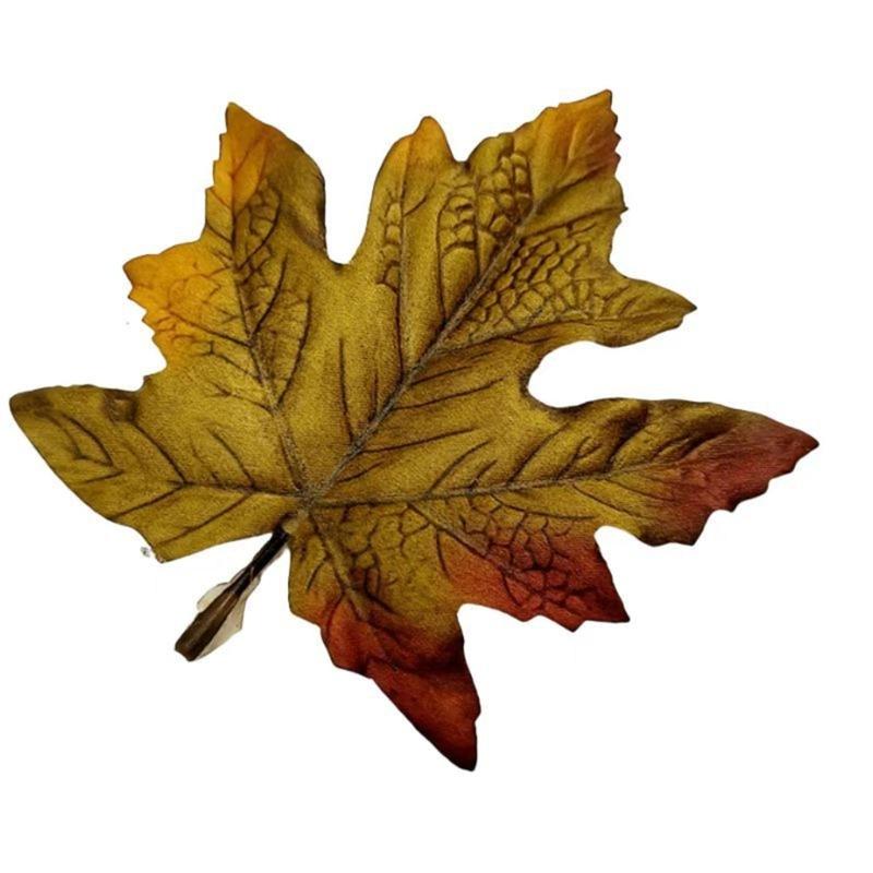 10PCS Bright Colored Faux Maple Leaf Models With Natural Texture For Home Decors And Seasonal Displays