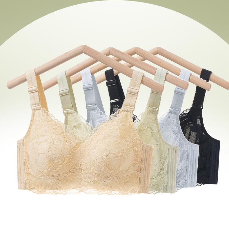 Large Size Lingerie Women's Collection Accessory Breast Anti Sagging Adjustable Bra Thin Bra No Steel Ring Bra