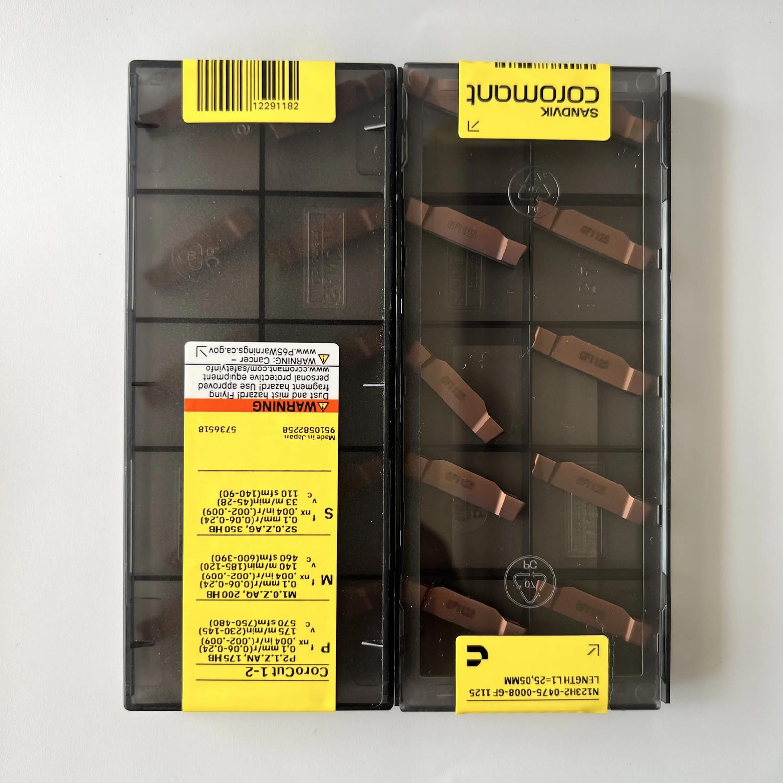 

SANDVIK / N123H2-0475-0008-GF 1125 / Industrial indexable Carbide Inserts 10 Pcs