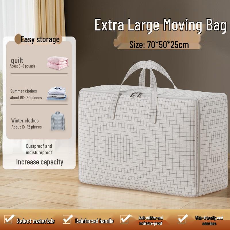 

Gray Cationic Large Capacity Quilt & Clothes Storage Bag Medium 50*35*20