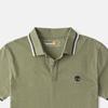 Timberland Color Block Striped Casual Short Sleeve Polo Shirt Men Polo Shirts Cassel-Green A628N-590