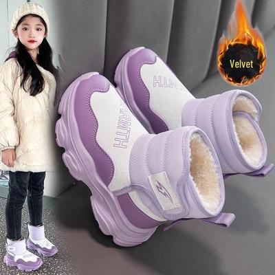 Kinder Weichsohle Rutschfest Warm Schneestiefel - 2025 Herbst/Winter Mode für mittlere/große Kinder, Vielseitig Sportlich Lässig.