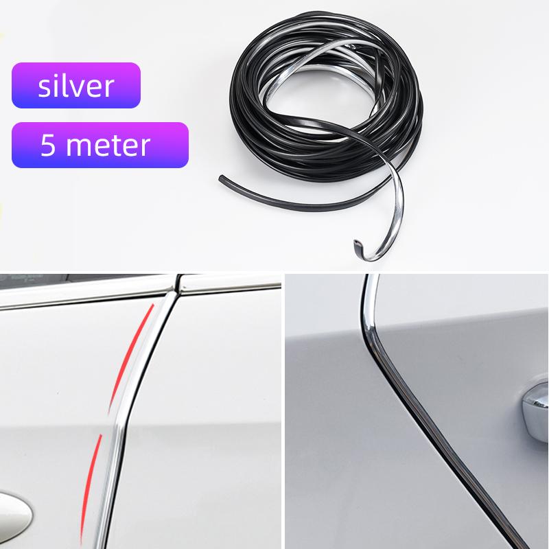 

15 м Защитная полоса для двери автомобиля, наклейка против царапин, накладка на капот, багажник, бампер, воздуховыпускное отверстие, декоративная защита для уплотнения авто 5m sliver