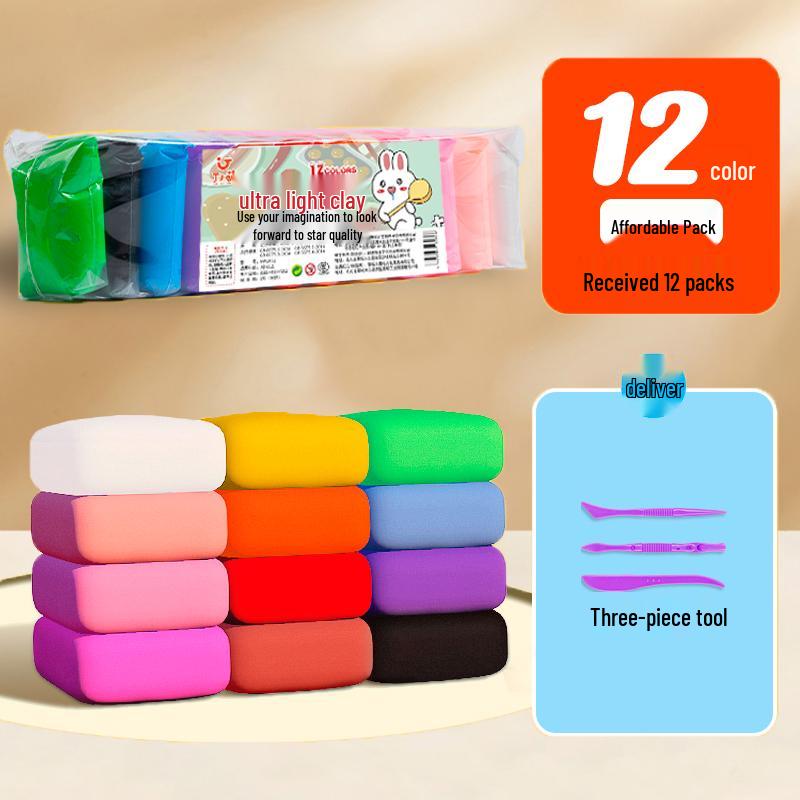 Kinder-Bastelset mit Ton: 12/24/36 Farben Handmodellier-Knete-Packung