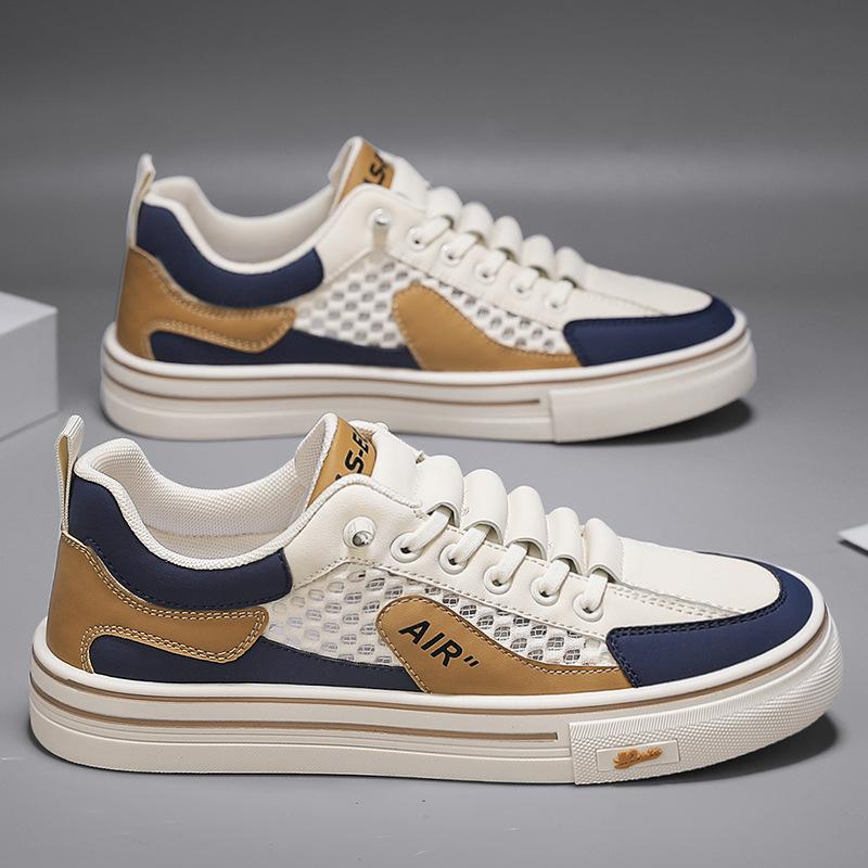 

New breathable mesh casual shoes versatile trendy shoes soft-soled mesh board shoes student Jinjiang sports shoes 39 бежевый