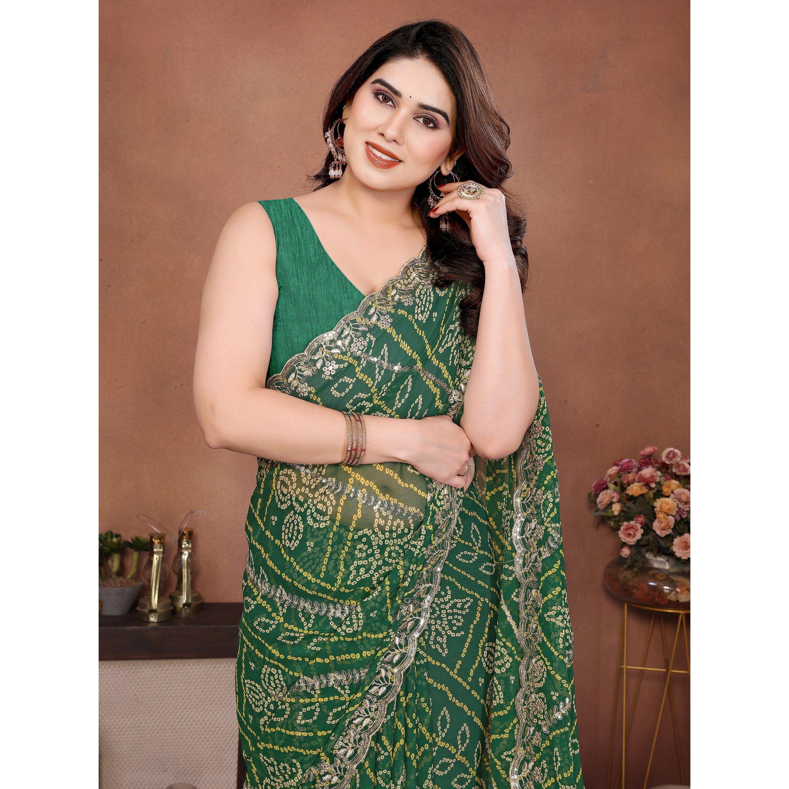 New Arrival Party Wear Bandhej Saree