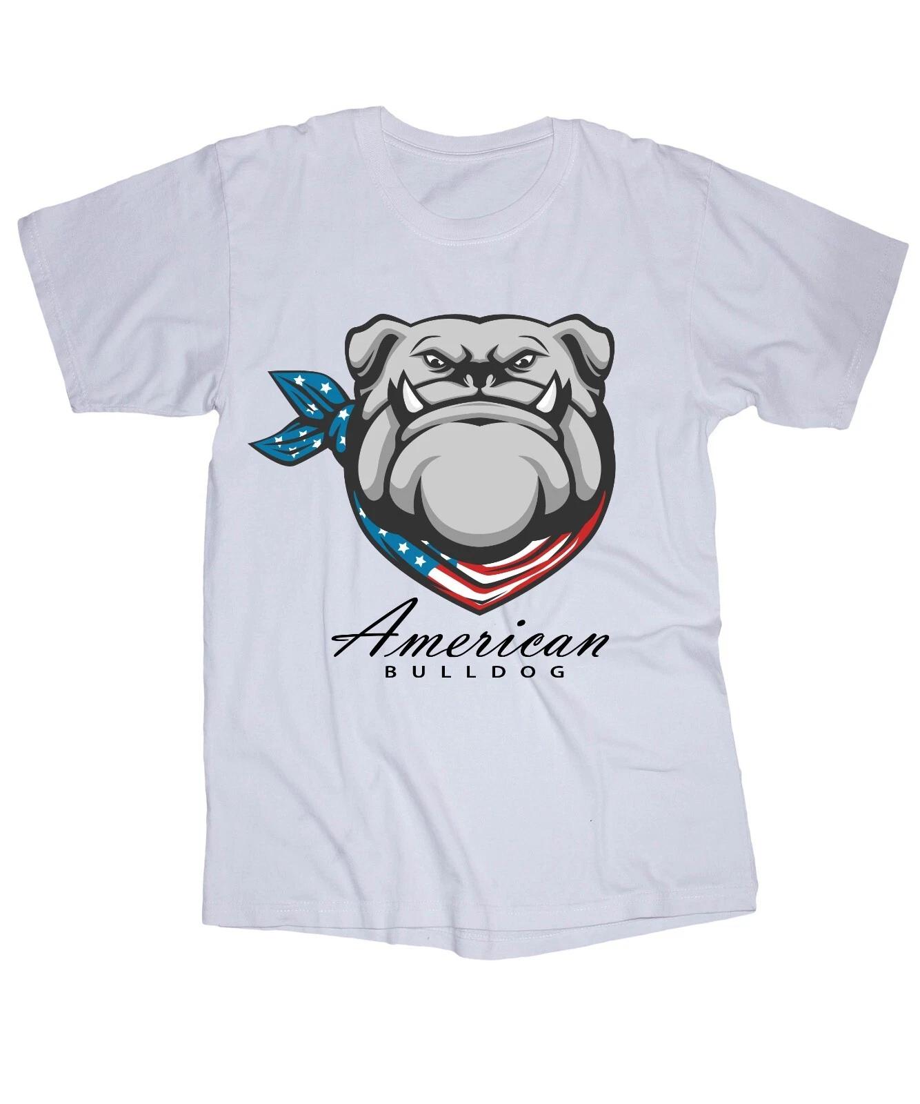 American Bulldog American Flag white T-shirt XL