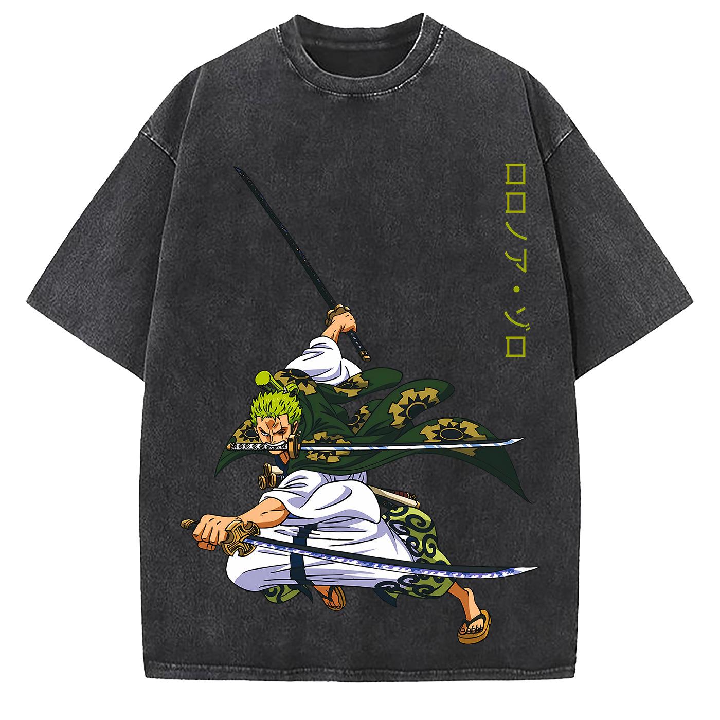 

One Piece Sanji Chef Skull Printed Tshirt Mens and Womens Washed Tshirt High Quality Vintage Cotton Tshirt Harajuku Tops L