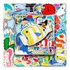 50 Cartoon Marine Doodle Creative Laptop Scooter Car Decoration Stickers