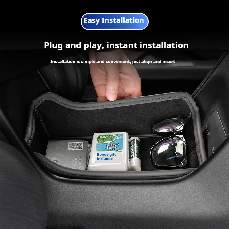 For Zeekr 7X 2025 Car Center Console Lower Storage Box Foldable Center Console Storage Box Interior Trim Modification Kit