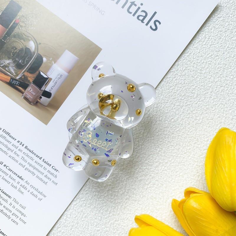 Little Fresh Bear Mobile Phone Stand Air Cushion Bag Back Adhesive Desktop Surface Scalable Niche Ring Transparent
