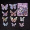 20-Piece Retro Glitter Butterfly Sticker Pack, Sparkly Decor for Journal & Scrapbook