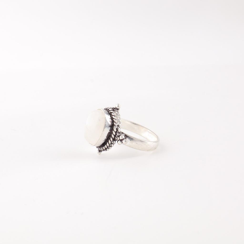 Rainbow Moonstone Gemstone 925 Solid Silver Jewelry Handmade Ring Birthday Gift RR-9-26