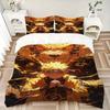 3pcs Naruto Nine Tailed Fox Design Quilt Cover Set - Soft and Cozy Bedroom, Guest Room and Dorm Decorative Bedding 3-Piece Set 1 Quilt Cover + 2 Pillo