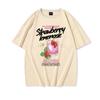 Strawberry Lemonade T-Shirt Cotton Summer Tops Women's Clothing Pink Strawberry Top Girl Outfits Gift Fashion Casual T-shirts
