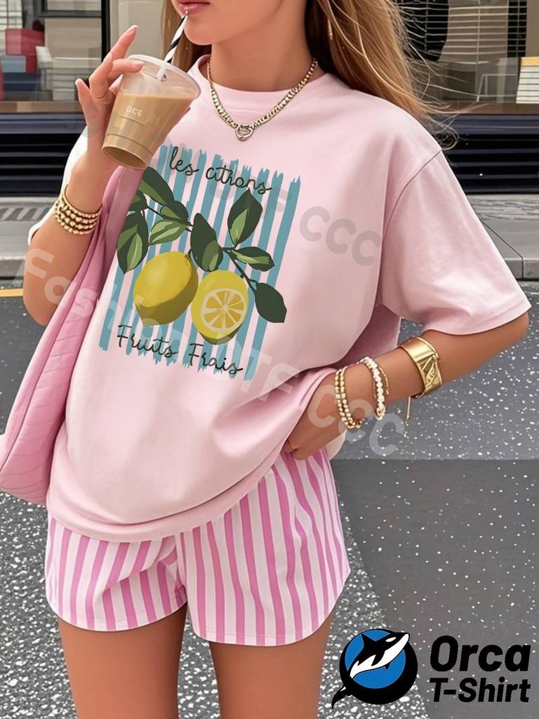 Personalized trendy and fashionable women's T-shirts loose short-sleeved tops street elegant