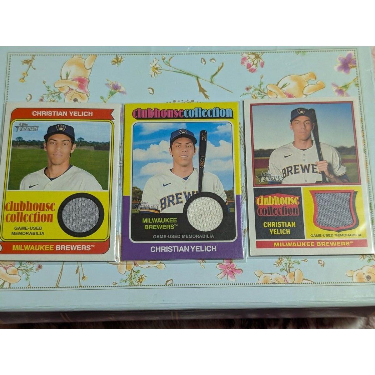 Used Christian Yelich MLB Baseball Relic Card Set of 3