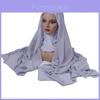 Polyester Breathable Long Style Headscarf Base Cap Set For Summer Fashion