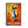 Funny Cat Retro Poster, Aluminum Metal Wall Decor 20x30cm