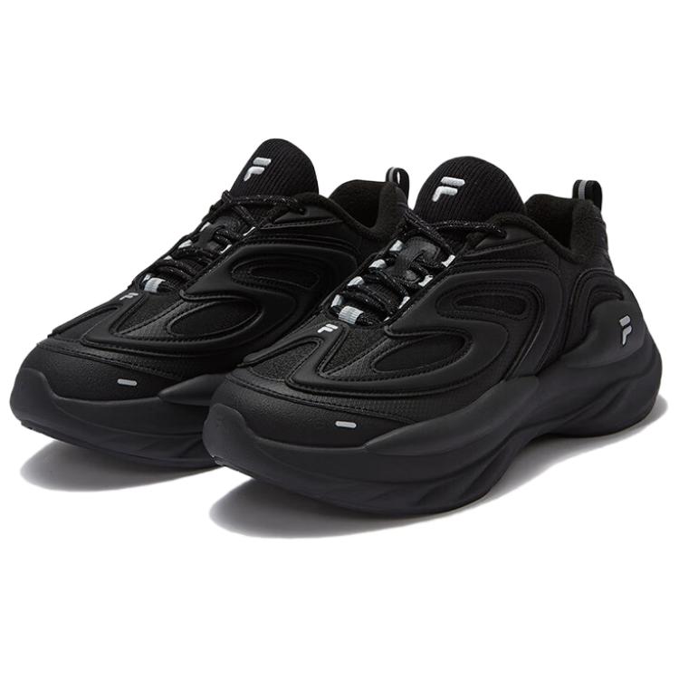Fila Fusion Buzzard Meteor Shoes Comfortable Fleece Wear Resistant Height Increasing Low Top Dad Shoes Women sneaker Black T12W441121FMB