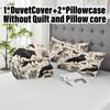 Halloween Duvet Cover Set without Core Quilt Cover with 2 PillowcasesSoft and Machine Washable Gothic Skulls Crows Bedding