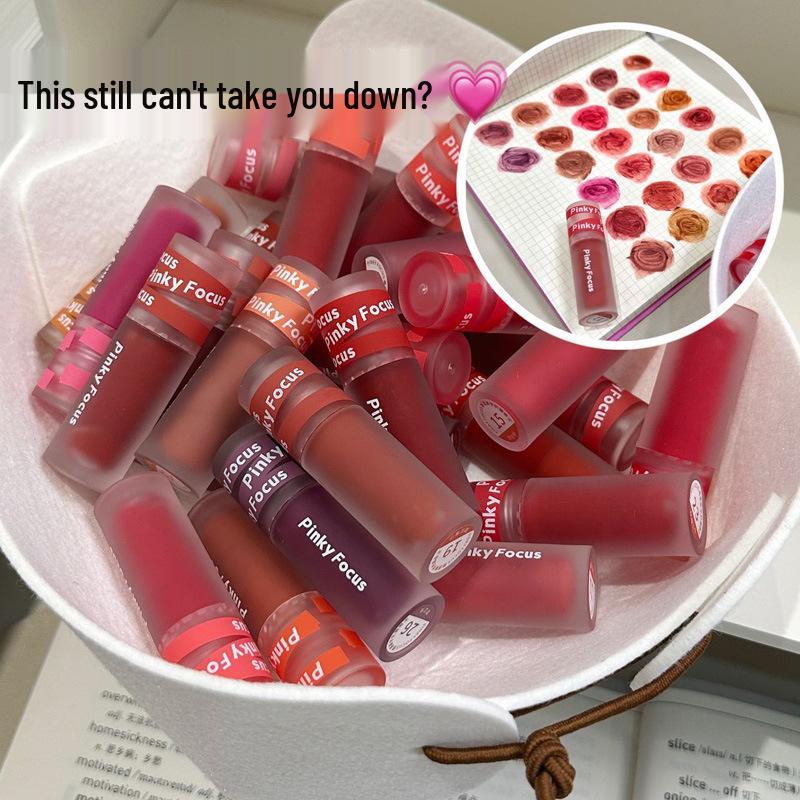 PinkyFocus Velvet Matte Lip Mud: 26 Shades of Long-lasting, Pigmented Lipstick for Women