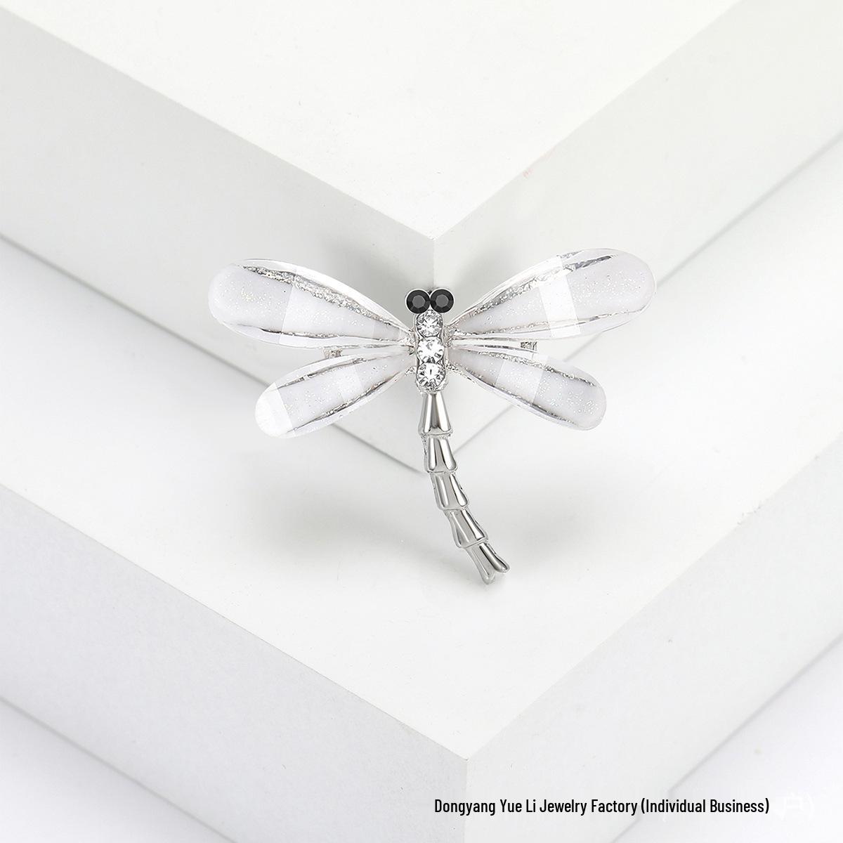 Креативная японско-корейская акриловая брошь-стрекоза - Универсальная модная булавка-насекомое из сплава для одежды