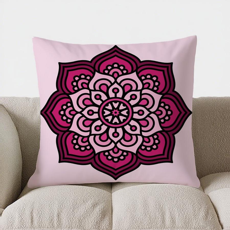 Colorful Floral Pattern Doublesided Printed Pillow Cover Short Plush Suitable Living Rooms Bedrooms Sofas Throw Cushion Cover