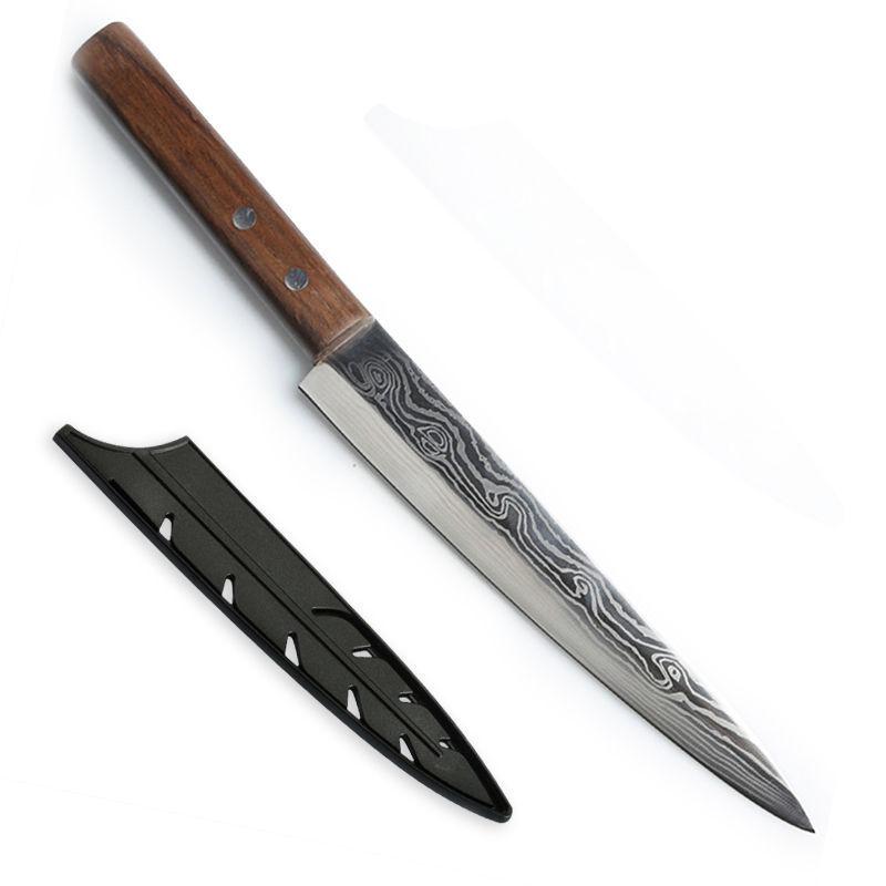 Damaskus Muster Lachs Sashimi Messer Edelstahl Schneidemesser Japanisches Sushi Messer Kochmesser Kochmesser